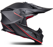Raven Casco de Cross  Ipsum Evo Negro Mate Carbono-Rojo
