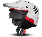 Shot Race Gear Casco de Trial Shot Jump Tricks Blanco-Rojo Brillante