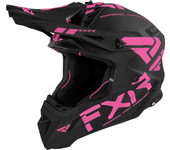 FXR Casco de Cross  Helium Race Div Fidlock Negro-Rosa Eléctrico
