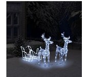 vidaXL Decoración Navideña Renos Y Trineo Acrílico 160 Leds 130 Cm