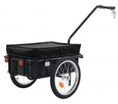 vidaXL Remolque De Carga Para Bicicletas Acero Negro 155x60x83 Cm