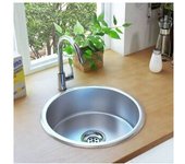 vidaXL Fregadero De Cocina Con Colador Y Sifón De Acero Inoxidable