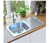 vidaXL Fregadero De Cocina Con Colador Y Sifón De Acero Inoxidable