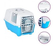 vidaXL Transportín De Mascota Blanco Azul Polipropileno 48x31.5x33 Cm