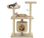 vidaXL Rascador Para Gatos Con Postes Rascadores De Sisal 95 Cm Beige