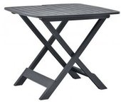 vidaXL Mesa De Jardín Plegable De Plástico Gris Antracita 79x72x70 Cm