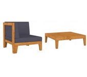 vidaXL Muebles De Jardín 2 Piezas Con Cojines Madera Maciza De Acacia