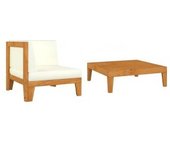 vidaXL Muebles De Jardín 2 Piezas Con Cojines Madera Maciza De Acacia