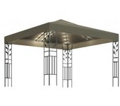 vidaXL Carpa Cenador De Jardín Con Tira De Luz Led 3x3m Taupé 180 G/m²