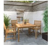 vidaXL Mesa De Comedor De Jardín Madera Maciza De Teca 110x110x77 Cm