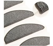 vidaXL Alfombras De Peldaños De Escalera 15 Uds Antracita 56x17x3 Cm