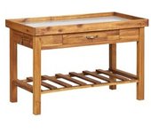 vidaXL Mesa De Cultivo De Jardín Madera Maciza Acacia Tablero De Zinc