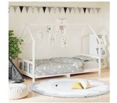 vidaXL Estructura De Cama Para Niños Madera De Pino Blanco 90x190 Cm