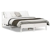 vidaXL Estructura De Cama Con Cabecero Madera Pino Blanco 135x190 Cm