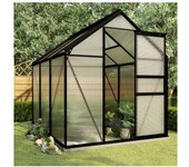 vidaXL Invernadero Con Estructura Base Aluminio Gris Antracita 3.61 M²