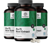 HealthyWorld® 3x Fo-Ti (He Shou Wu) 500 mg, en total 360 cápsulas