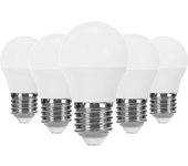 Pack 5 Bombillas LED Esférica E27 6W Equi.40W 470lm 15000H Primer Leader