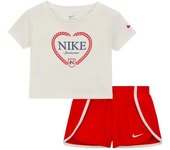 Conjunto nike nkg game swoosh match solid se infantil rojo blanco