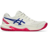 Zapatillas de tenis asics gel-dedicate 8 mujer beige/azul cobalto