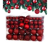 Bolas de navidad set de 100 rojas para árbol