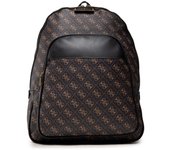 Guess Vezzola, mochila de hombre de cuero sintético y textil, color marrón, compartimento para laptop, 38 x 33 x 10 cm