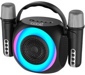 Altavoz Bluetooth Universal Música 6W Cool Mini Karaoke Party + 2 Micrófonos Negro