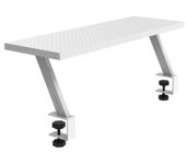 Mars Gaming MGDS, Soporte Elevador Monitor, Eleva el Monitor 17cm, Soporte de Mesa Ergonómico en Acero, Tablero Fibra Carbono 60x20cm, Soporte Pantalla para Escritorios de 10 a 33mm de Grosor, Blanco