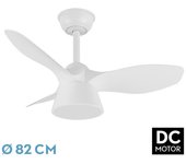 Ventilador dc cubico 36w 2680lm blanco 3 aspas 82d 3000k,4500k,6000k,remoto+tempor+memoria