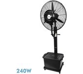 Ventilador de pie diluvio negro 3velocidades 240w nebulizador tanque 42l ruedas fijo y rot.170x71x45cm