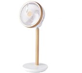 Ventilador de pie colibri blanco/madera 25w 12vel 70x 28,5x28,5cm 3asp motor dc c/remoto y temporizador