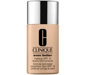 Clinique Even Better Broad Spectrum SPF 15, crema hidratante y iluminadora para todo tipo de piel, protección solar, 30 ml, tono WN 112 Ginger