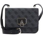 Guess Noelle Belt Crossbody Bag, bolso de hombro para mujeres, con clip magnético, color negro, material sintético, tamaño 14 x 18.5 x 7 cm, diseño práctico y elegante