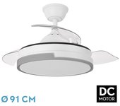 FABRILAMP Ventilador Dc Papiro Mini 45w Blan/gris 3asp.91d 5980lm Remot+temporiz+memoria