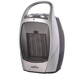 Termoventilador ceramico 1500w negro/plata termost.reg 2potenc.vent/calor antivuelco asa28x18,5x15cm