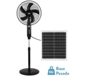 FABRILAMP Ventilador De Pie Solar Boreal Negro 30w 3vel 5asp Puerto Usb Motor Dc Y Luz Night Regx43x38cm Cable 4,20m