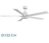 Ventilador dc cairo 24w 2400lm blanco 5aspas 132d 3000k,4500k,6000k, remoto+temporizado+memoria