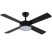 Abrila - Ventilador DC NEVERY | Color Negro con cuatro Aspas Reversibles en Color Negro/Roble | 3 Temperaturas de Luz | con Temporizador y Mando a Distancia Incluido |