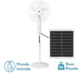 FABRILAMP Ventilador DC De Pie Solar Clima Blanco 30w 3vel 5asp Puerto Usb Y Luz C/remoto 43d Cable 4,20m