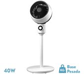 Ventilador de pie ozono blanco/negro 3 vel.40w 3aspas orientable, fijo y rotatorio 86x34x34cm