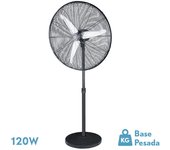 Ventilador de pie alarcon 120w negro 3vel 55d 3asp aluminio plata orientable y oscilante