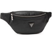 Riñonera Guess Certosa para hombre, material sintético y textil, diseño moderno y funcional, 28 x 14 x 8 cm, color negro, ideal para uso diario