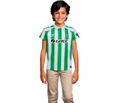 Hummel - Camiseta Real Betis Primera Equipación 2024-2025 Niño, Unisex, Fern Green-White, 128 cm