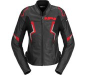 Spidi Evorider 3 Chaqueta de cuero de moto para mujer - Negro Rojo (38)