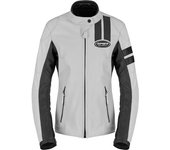 Spidi Roar Chaqueta de cuero para moto para mujer - Negro Gris (40)