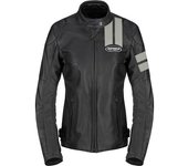 Spidi Roar Chaqueta de cuero para moto para mujer - Negro Gris (44)