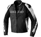 Spidi Track Warrior Chaqueta de cuero para motocicleta - Negro Blanco (46)