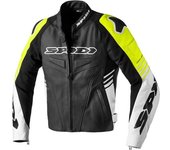 Spidi Track Warrior Chaqueta de cuero para motocicleta - Negro Amarillo (48)