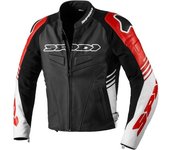 Spidi Track Warrior Chaqueta de cuero para motocicleta - Negro Rojo (58)