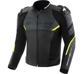 SHIMA Bandit 2.0 Chaqueta de cuero de moto perforada - Negro Amarillo (52)