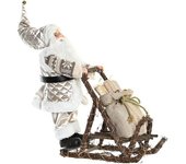 Fijalo Figura papa noel en trineo navidad poliester madera champan 42x22x48cm